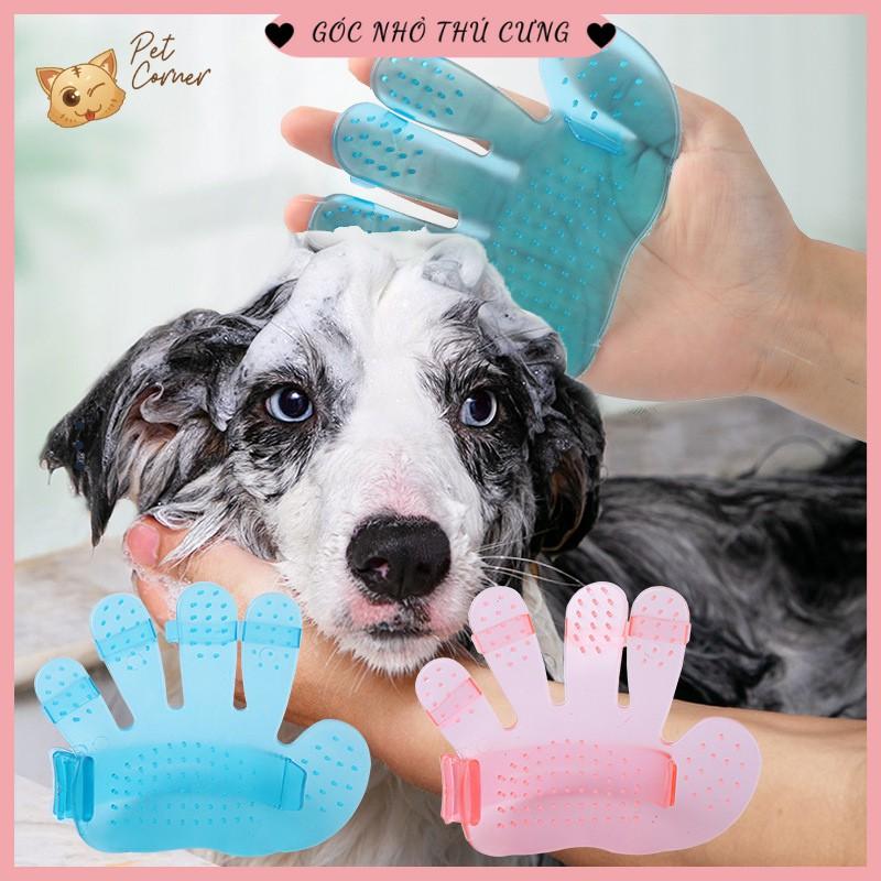 Găng tay tắm cho thú cưng (Bàn chải massage/ mát xa/ chải lông cho chó mèo)