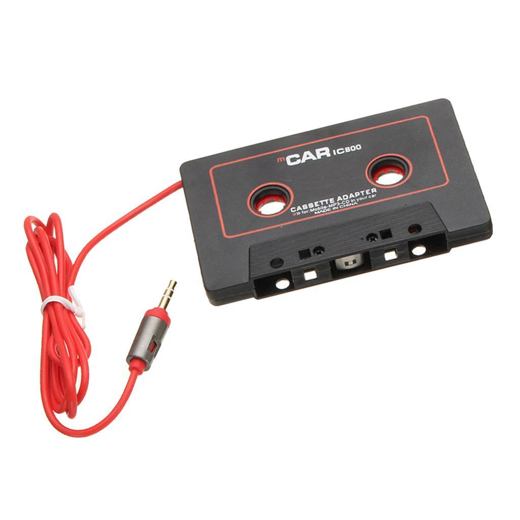 2x 3.5mm Jack Stereo to Car AUX Audio Cassette Tape Adapter Converter Black
