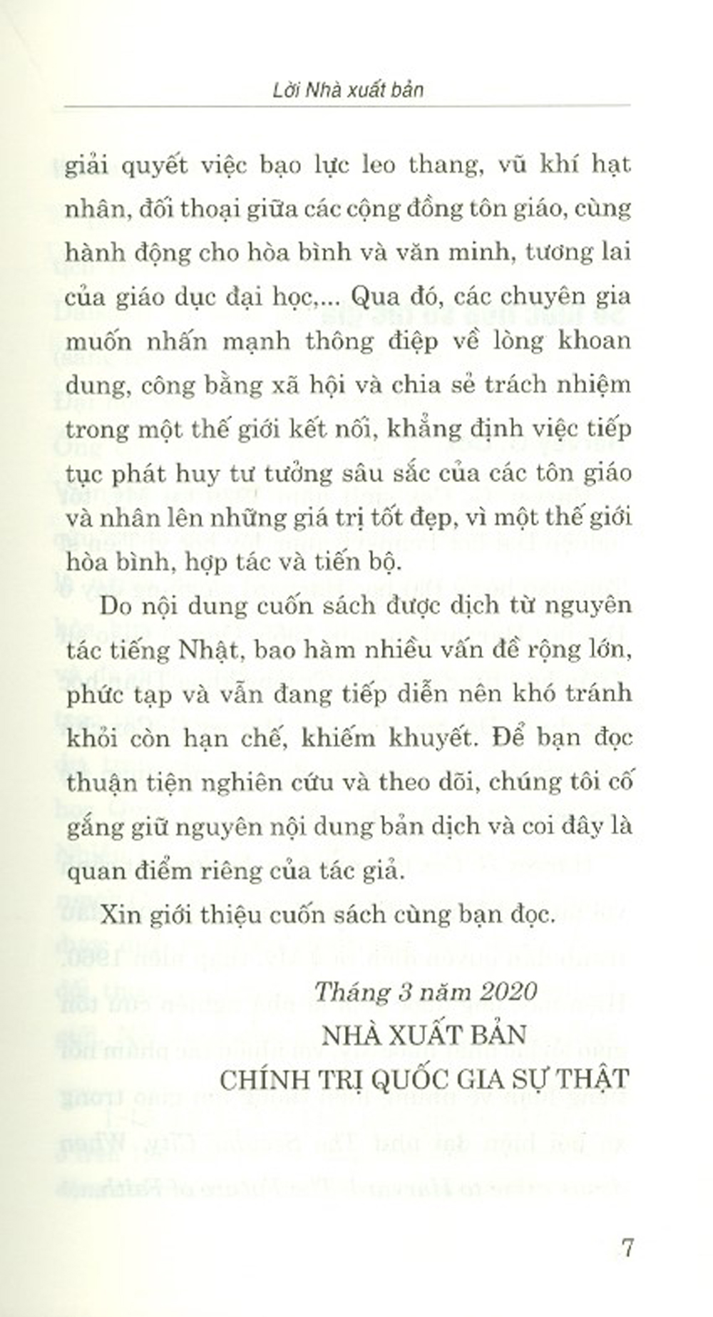 Tôn Giáo Và Hòa Bình Trong Thế Kỷ Xxi (Sách Tham Khảo)