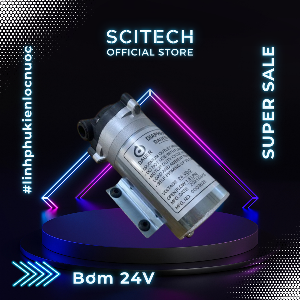 Bơm tăng áp máy lọc nước 24V - Hàng chính hãng