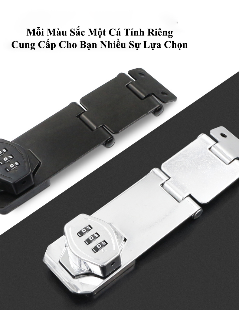 Chốt Khoá Mật Khẩu Khóa Cửa Tủ Kệ Ngăn Kéo Hộc Bàn KUNBE Chốt Lật Khóa Số Loại 3 Khúc