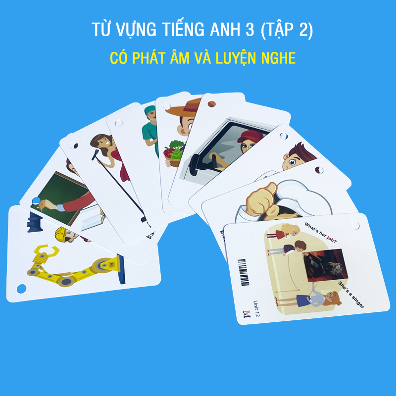 Flashcard tiếng Anh Lớp 3 (Tập 2) BGD, có phát âm, hình ảnh và màu sắc sinh động