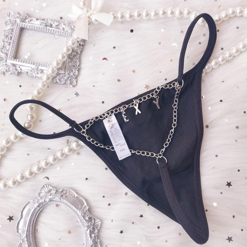 QL-T3 Quần Thong Dây Kim Loại Sau Phối Chữ Sexy- Quần Lọt Khe Nữ Gợi Cảm