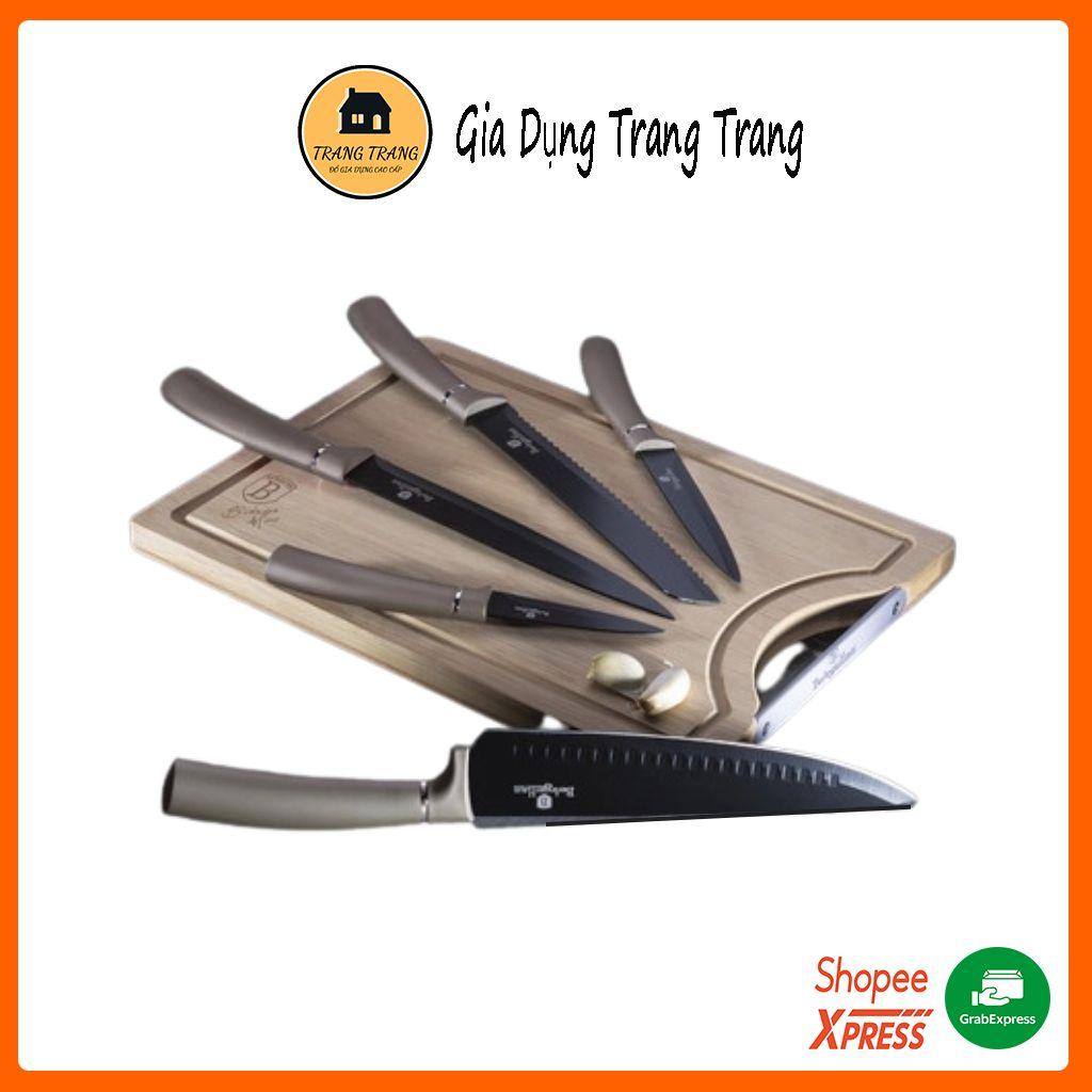 Bộ dao 5 món kèm thớt tre Berlinger Haus BH/2567, set 4 thớt tre Berlinger Haus BH/7213