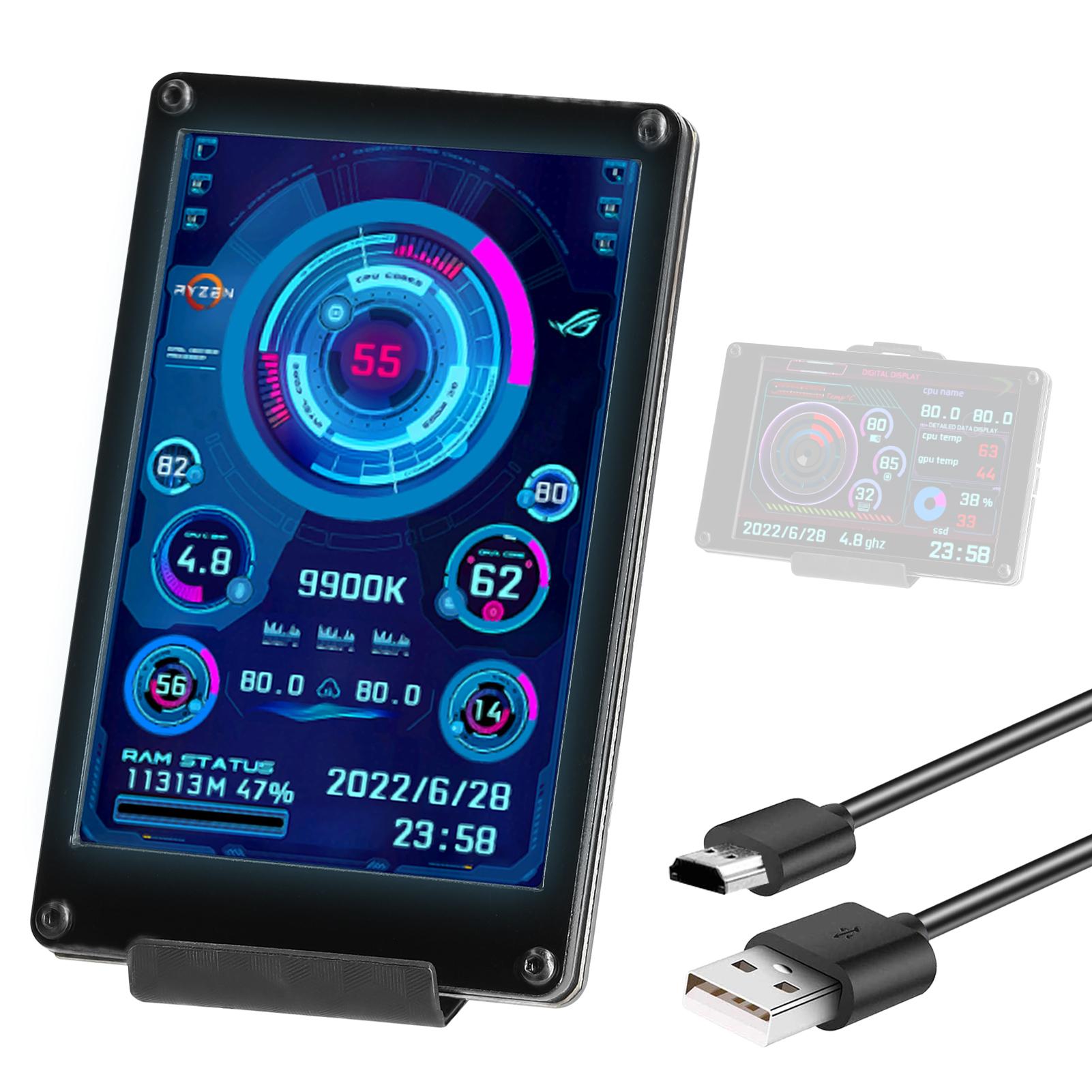 Màn hình LCD IPS 3,5 inch Hiển thị Máy tính Màn hình CPU Giám sát GPU Hỗ trợ màn hình phụ Raspberry Pi Thắng hệ thống Linux