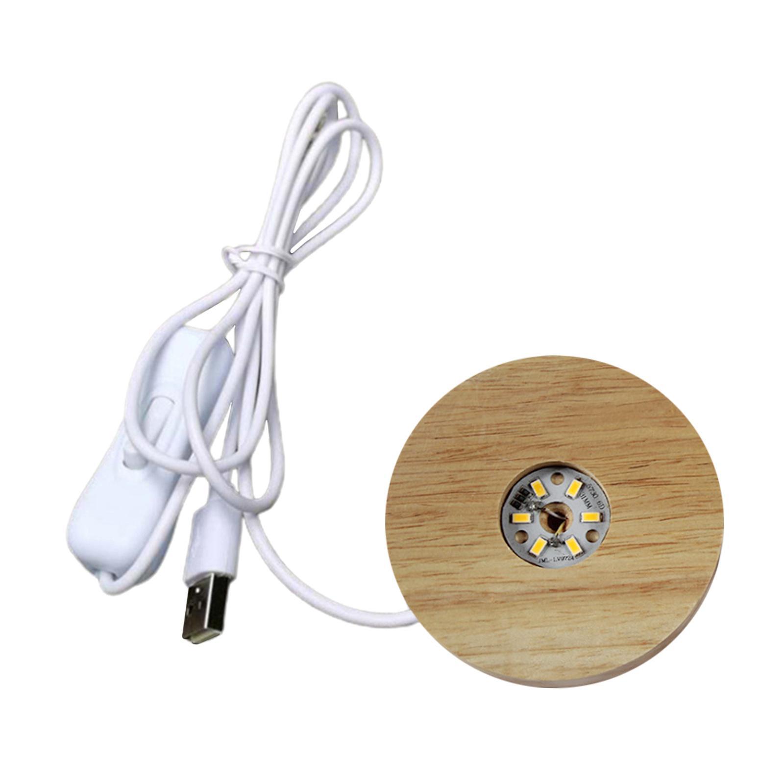 Set of 2 LED Night Light Base Acrylic Display Holder Lamp for Crystals Light