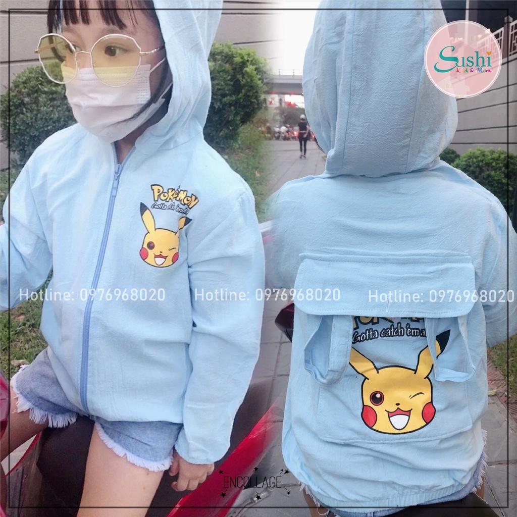 Áo nắng Pikachu - chất đũi mềm mát, mặc cực thích. Cam kết hàng đẹp