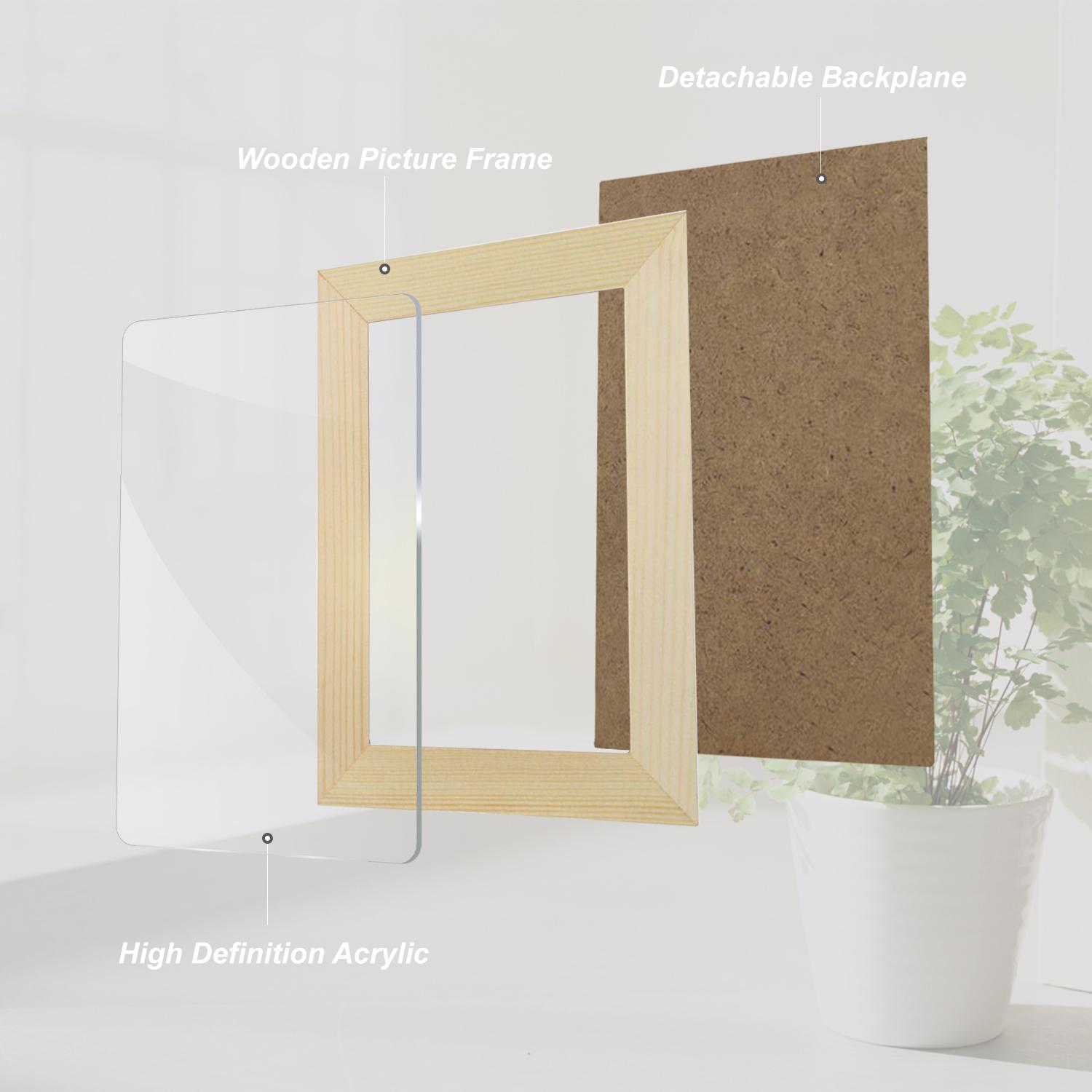 Khung ảnh gỗ sinh thái tự nhiên 8 inch để treo tường và mặt bàn