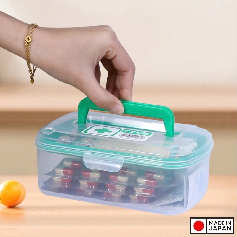Hộp đựng đồ y tế gia đình Nakaya Green 800ml - Made in Japan