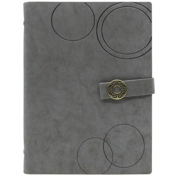 Sổ Bìa Da Kẻ Ngang Có Chấm 200 Trang 80gsm - The Sun SC 04-23 - Màu Xám