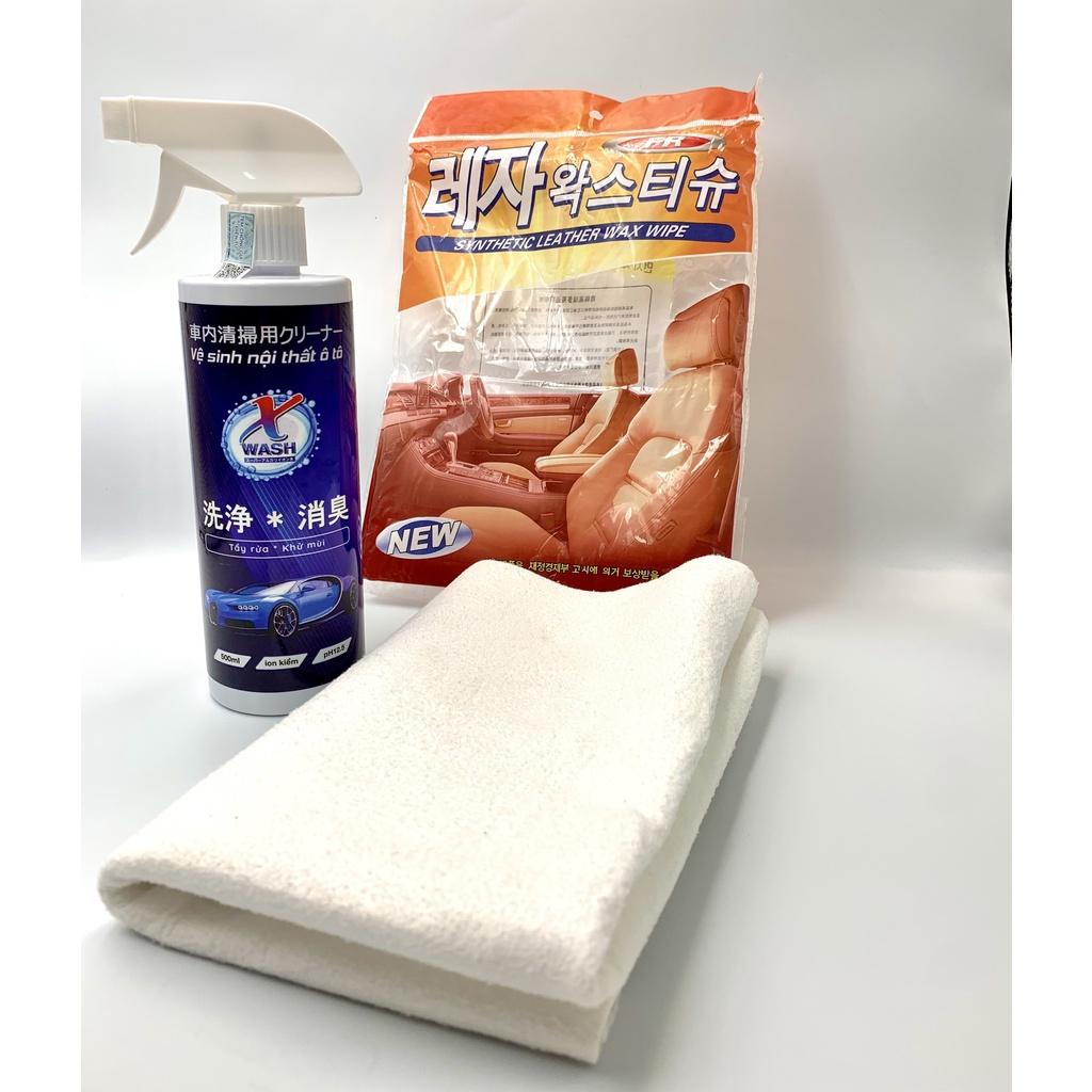 Khăn lau xe ô tô cao cấp bằng da dê Hàn Quốc, mềm mịn, thấm hút nhanh, lau sạch bề mặt