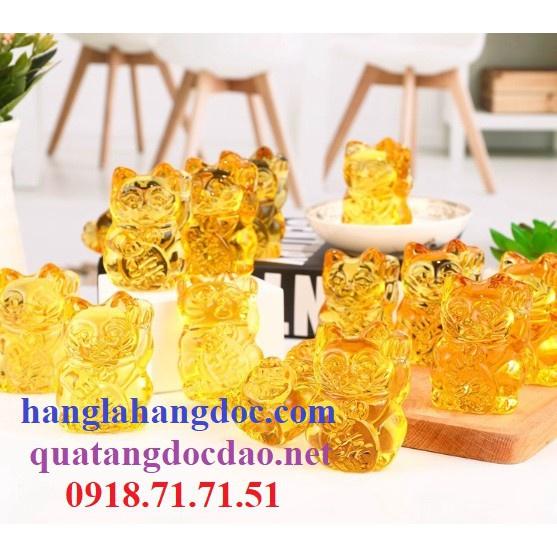 Mèo vẫy tay thần tài pha lê biểu tượng của sự tài lộc & hưng thịnh