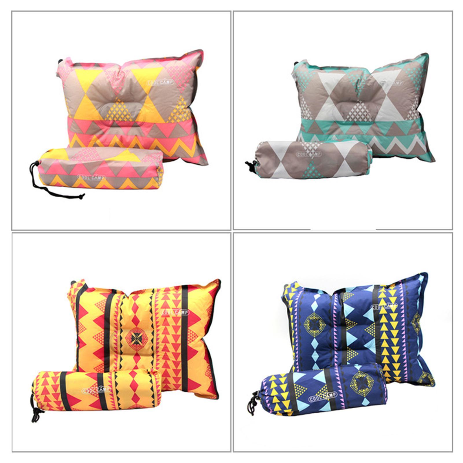Colorful Inflating Travel Camping Pillow with Storage Bag