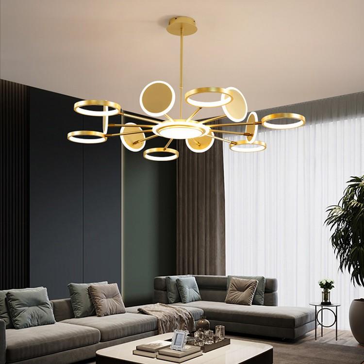 Đèn thả DELLER với 3 chế độ ánh sáng hiện đại trang trí nội thất sang trọng loại 12 bóng - kèm điều khiển từ xa - .