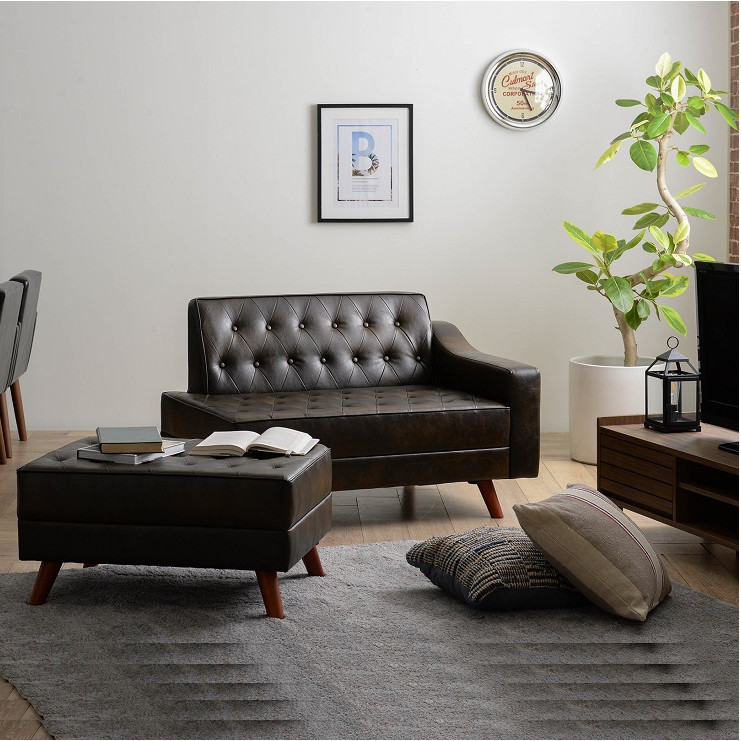 GHẾ SOFA DÀI GENNA COUCH JAPAN- MÀU NÂU ĐEN