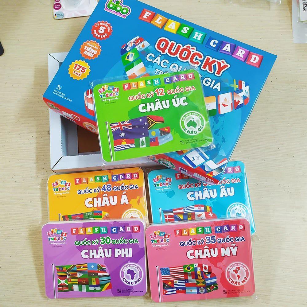 Đồ chơi giáo dục Bộ 175 Thẻ Flash Cards Quốc Kỳ/ Cờ Các Quốc Gia Trên Thế Giới