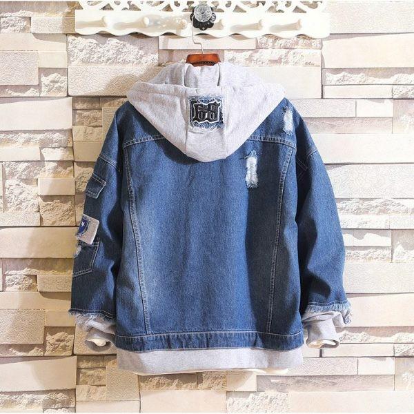 Áo khoát nữ jean mới có nón nỉ cao cấp kèm túi trong mẫu mới dễ thương-A3128 - Xanh đậm