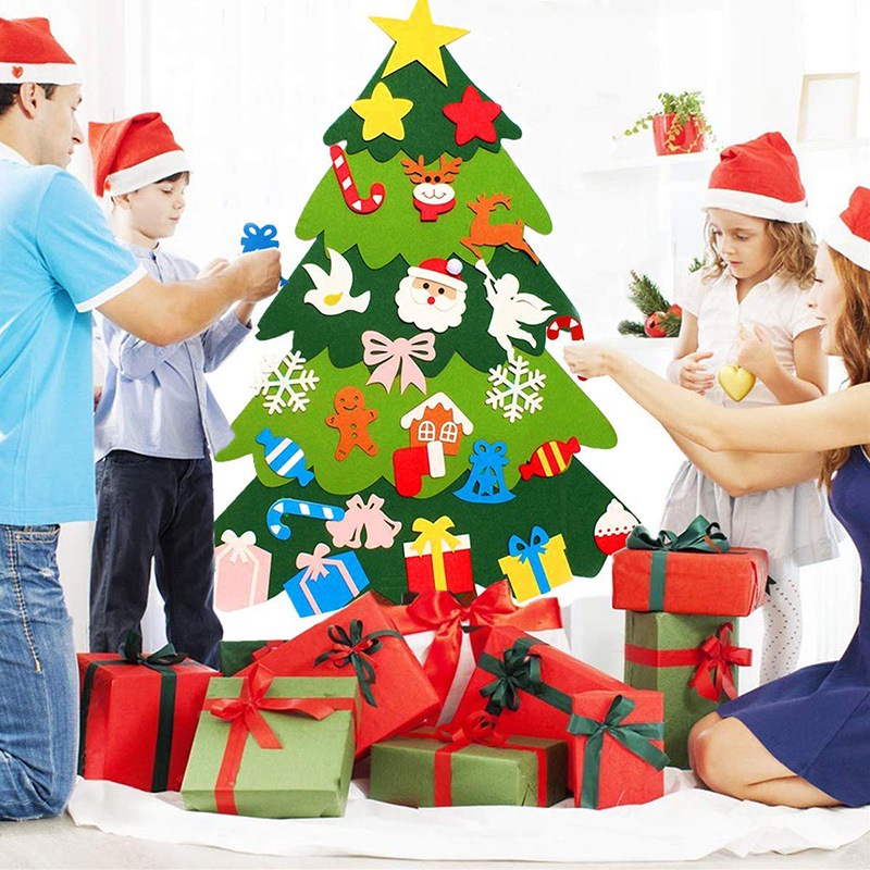 Cây Thông Noel Dán Tường Bằng Vải Dạ, Cây Thông Noel Treo Tường Trang Trí Giáng Sinh