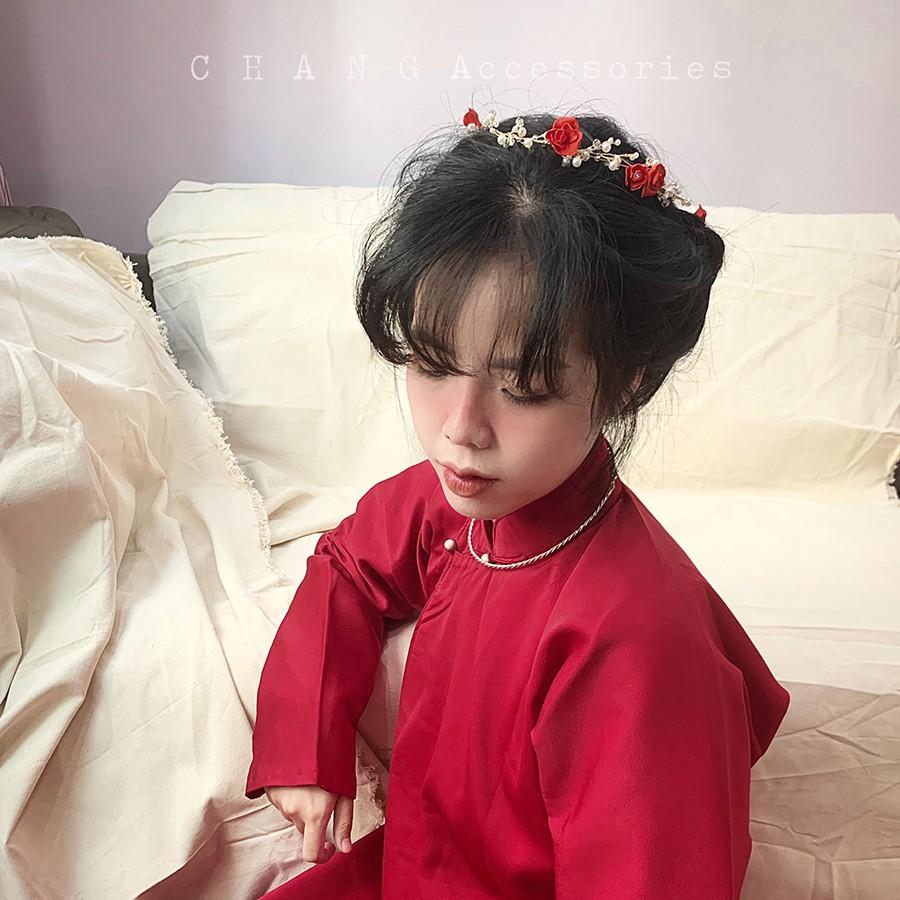 Băng Đô Tóc Thiết Kế Cao Cấp - Phụ Kiện Cài Tóc Handmade Cô Dâu Sang Trọng Hoa BCT10
