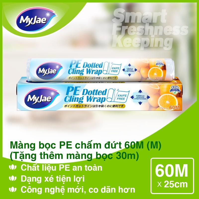 Màng bọc PE chấm đứt 60m (M) (Tặng thêm màng bọc 30m) MyJae