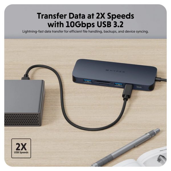 HUB chuyển đổi HyperDrive Next 10 in 1 Port USB-C Hub - Truyền tải dữ liệu nhanh, sạc công suất cao 140W,  HD4005GL - Hàng Chính Hãng