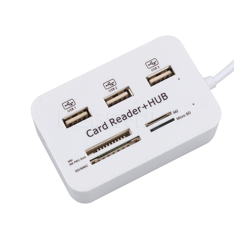 Thiết bị chia hub đa năng 3 cổng USB 2.0 tích hợp đầu đọc thẻ MS M2 SD / MMC TF