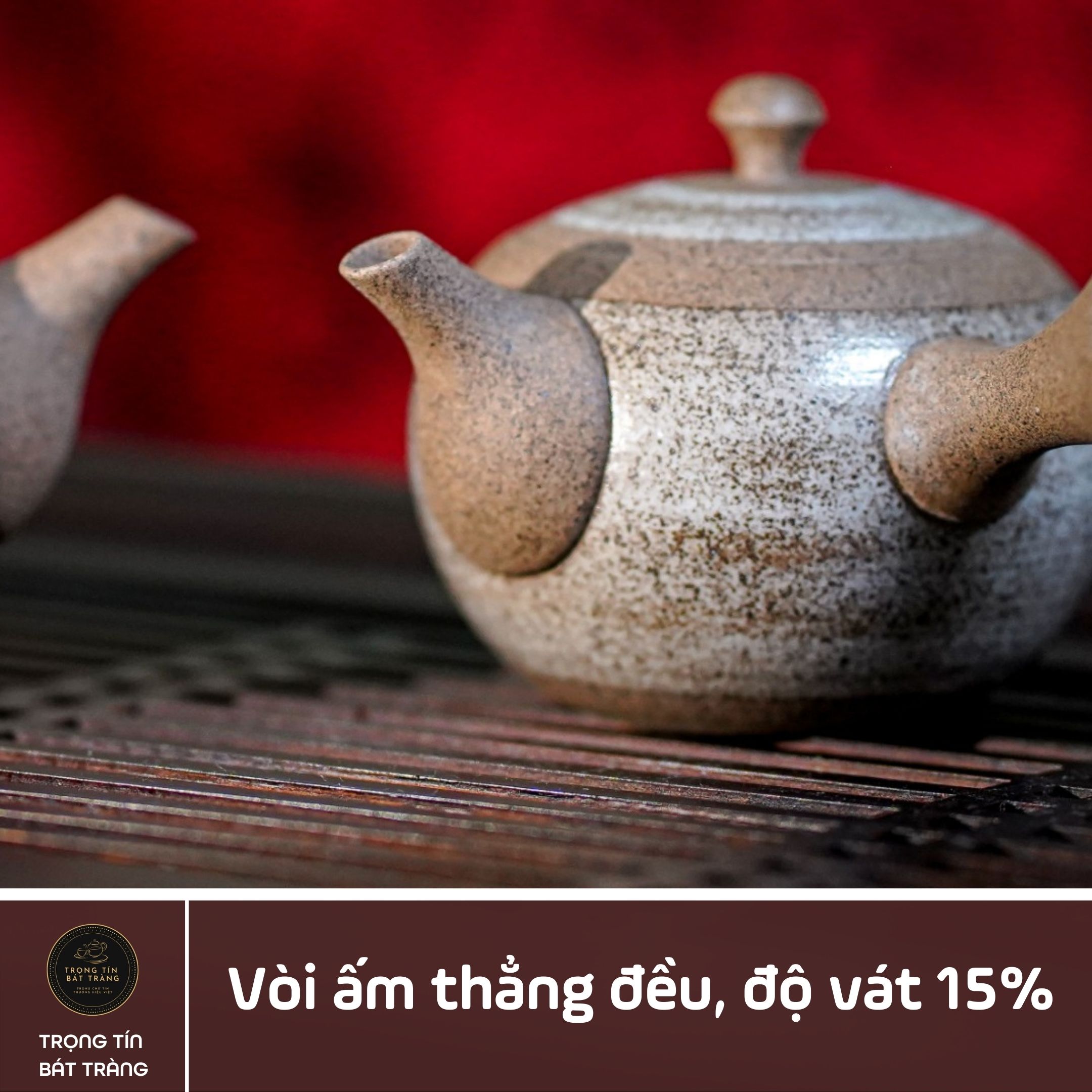 Ấm Trà Đạo, Ấm Uống Trà Độc Ẩm, Song Ẩm TÁNH KHÔNG Gốm Hồng Sa Bát Tràng Trà Gia Quán Họa Tiết Trơn Ánh Kim Sa