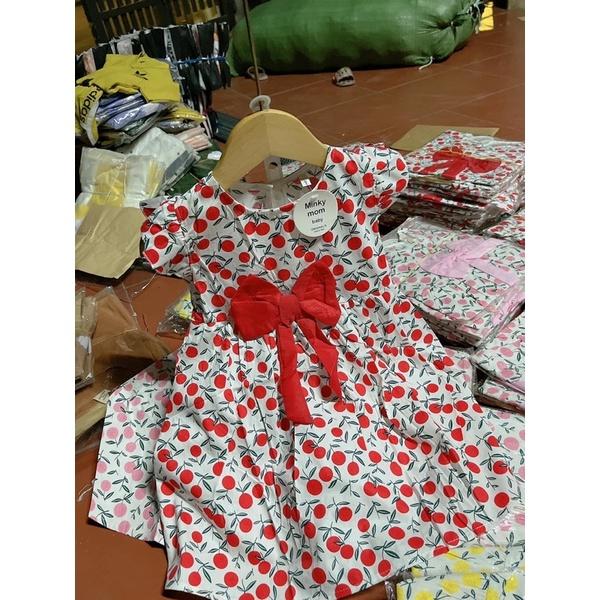 Váy cộc tay cánh tiên hình cherry cho bé gái