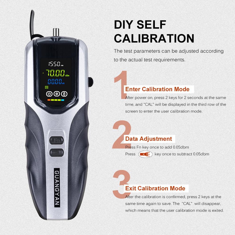 Handheld Optical Power Meter -70~+3dBm Rechargeable Optical Power Tester Portable Digital Mini Light Power Meter with 7