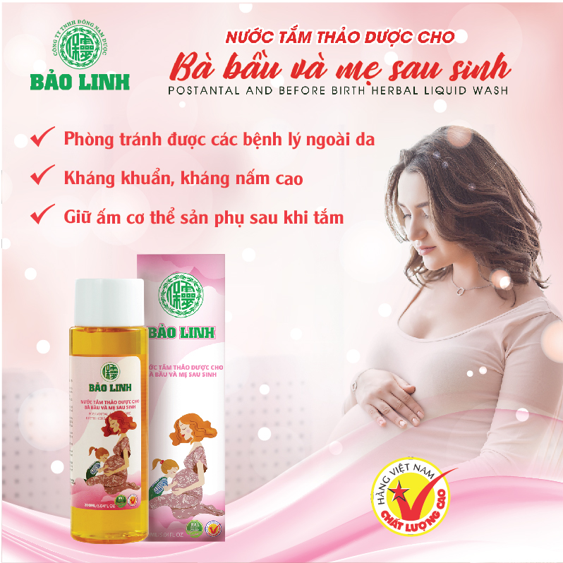 Nước Tắm Tinh Dầu Thảo Dược Bảo Linh Cho Bà Bầu, Mẹ Sau Sinh dung tích 70ml siêu tiết kiệm