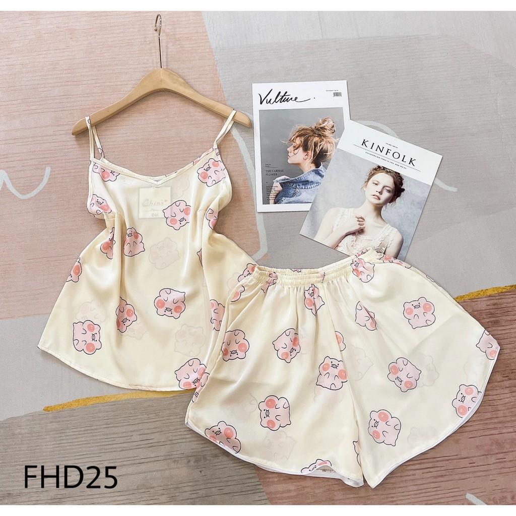 LUALA PYJAMAS Bộ Ngủ Lụa 2 dây hàng đẹp