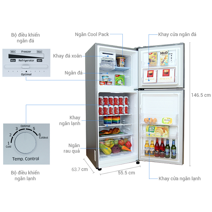 Tủ lạnh Samsung 208 lít RT20HAR8DSA/SV