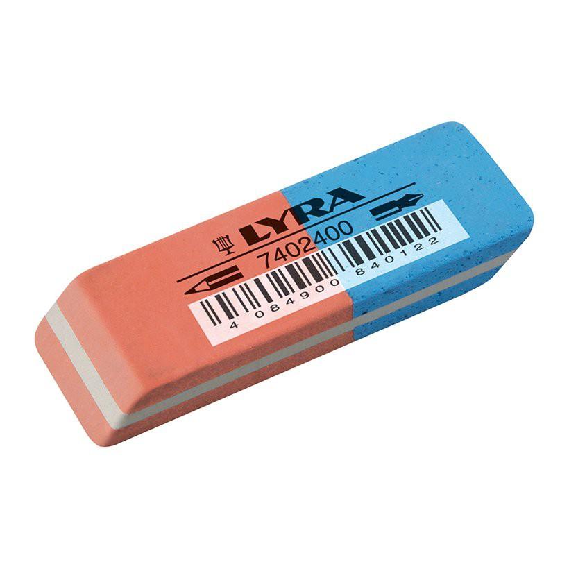 Tẩy chì 2 đầu xanh đỏ LYRA Eraser Dual Nhập khẩu Đức L7402400