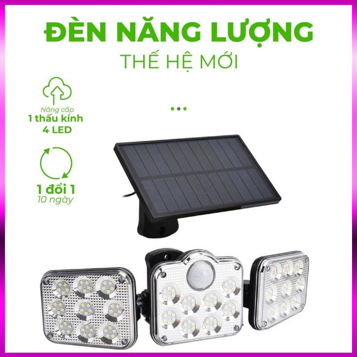 Đèn năng lượng mặt trời cảm ứng, loại đèn led cảm biến hồng ngoại kèm thiết bị điều khiển từ xa với nhiều chế độ sáng