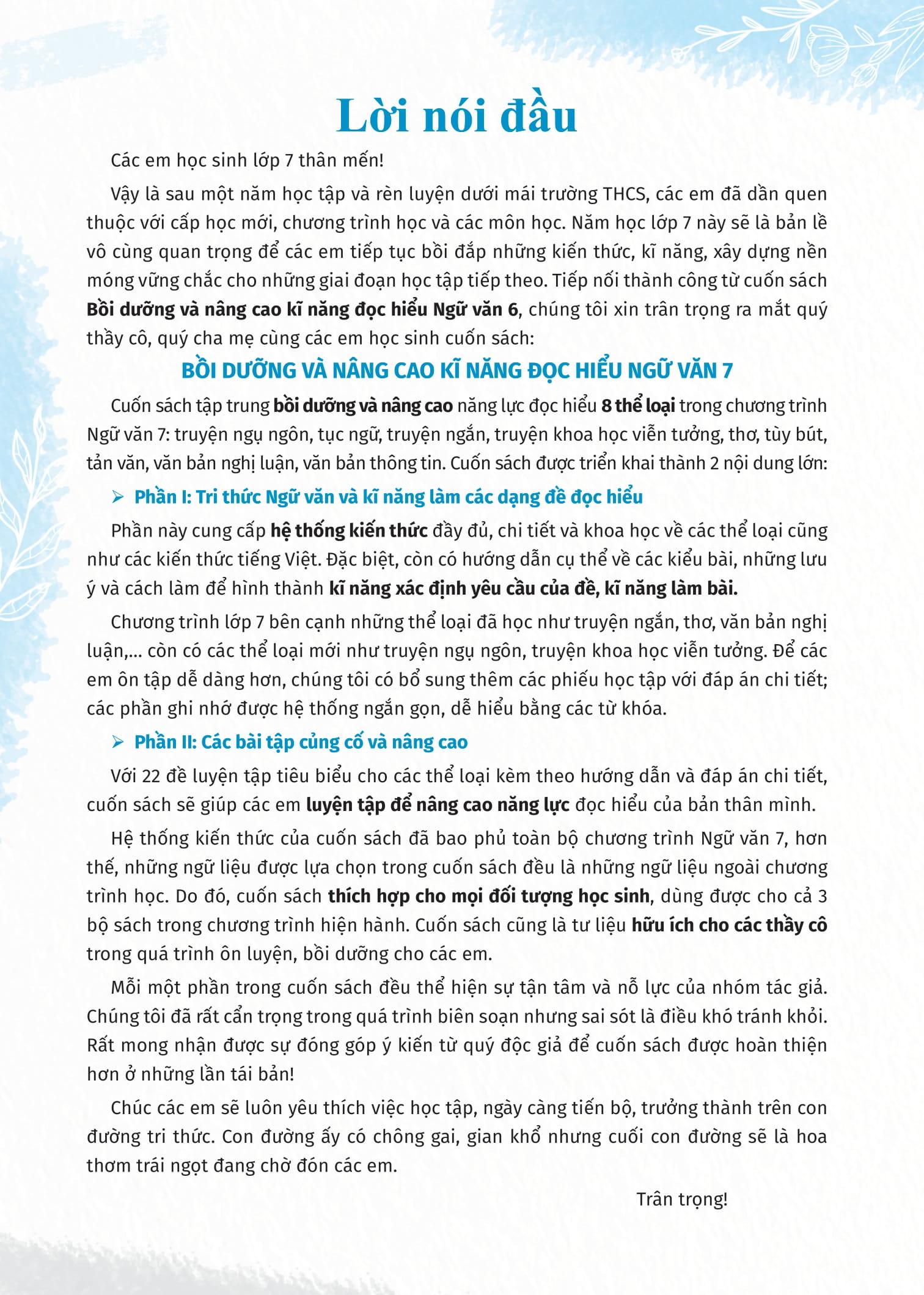 Sách - Bồi Dưỡng Và Nâng Cao Kỹ Năng Đọc Hiểu Ngữ Văn 7