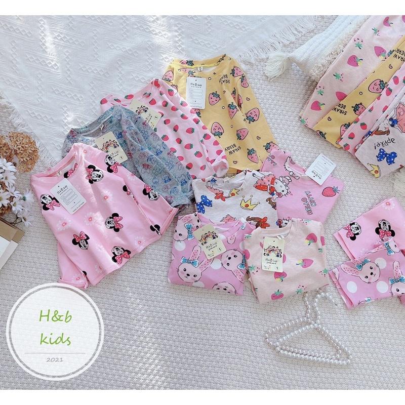 Bộ Cotton Dài Tay Cho Bé Gái 8-18kg Cực xinh