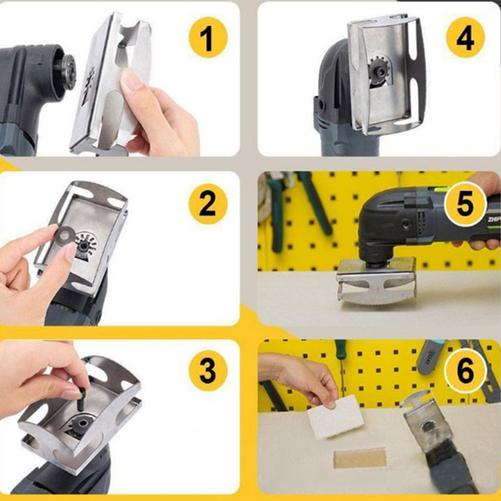 Lưỡi cắt khoét lỗ gỗ hình chữ nhật gắn máy cắt rung, chuyên lắp đế công tắc ổ cắm