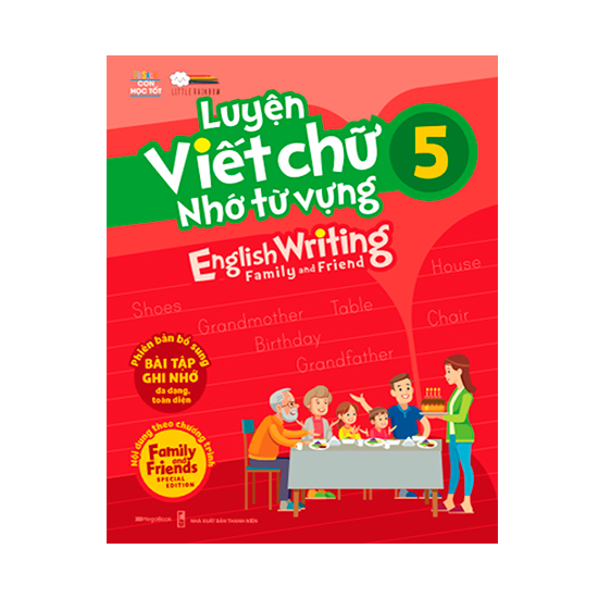 Combo 5 cuốn Luyện viết chữ nhớ từ vựng – English Writing Family &amp; Friend