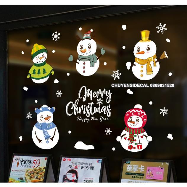 Decal trang trí tường Noel - Người Tuyết Đáng Yêu
