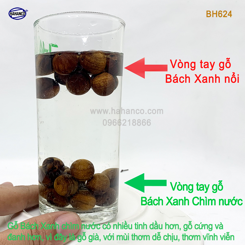 Vòng gỗ Bách Xanh chìm trong nước hàng VIP - mùi thơm vĩnh viễn (BH624) vân gỗ đẹp - Mang lại Tài Lộc/Bình An/May Mắn - Bracelets of HAHANCO