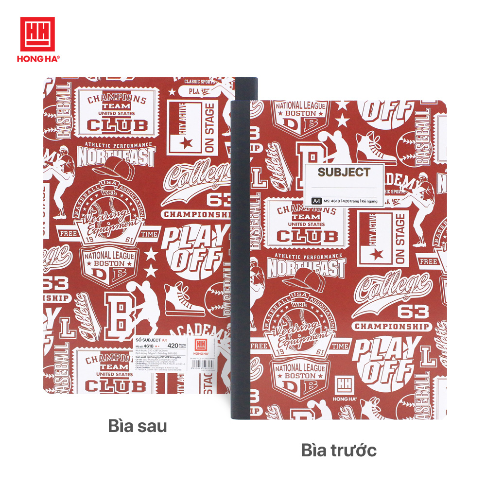 Sổ bìa bồi A4 420 trang Hồng Hà Subject - 4618