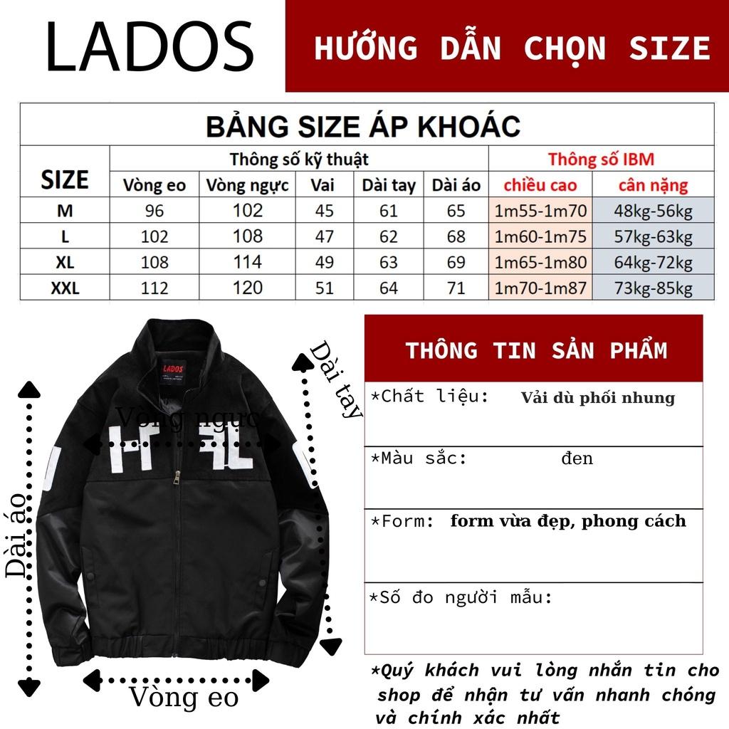 Áo khoác nam dù phối nhung cao cấp LADOS 2051 phong cách Hàn, form rộng đẹp, có bo chun