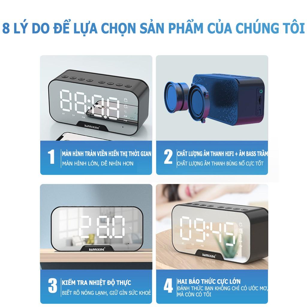 Máy Nghe Nhạc Bluetooth Mini Để Bàn KMS K12 - ĐỒNG HỒ Loa Bluetooth Cute Giá Rẻ