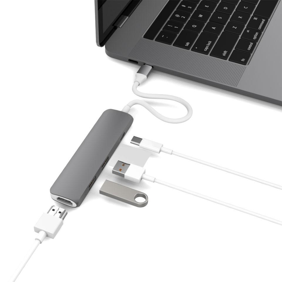 Hub HyperDrive HD22B 4IN1 4K HDMI Cổng Chuyển Đổi Type C Dành Cho Macbook - Hàng Chính Hãng