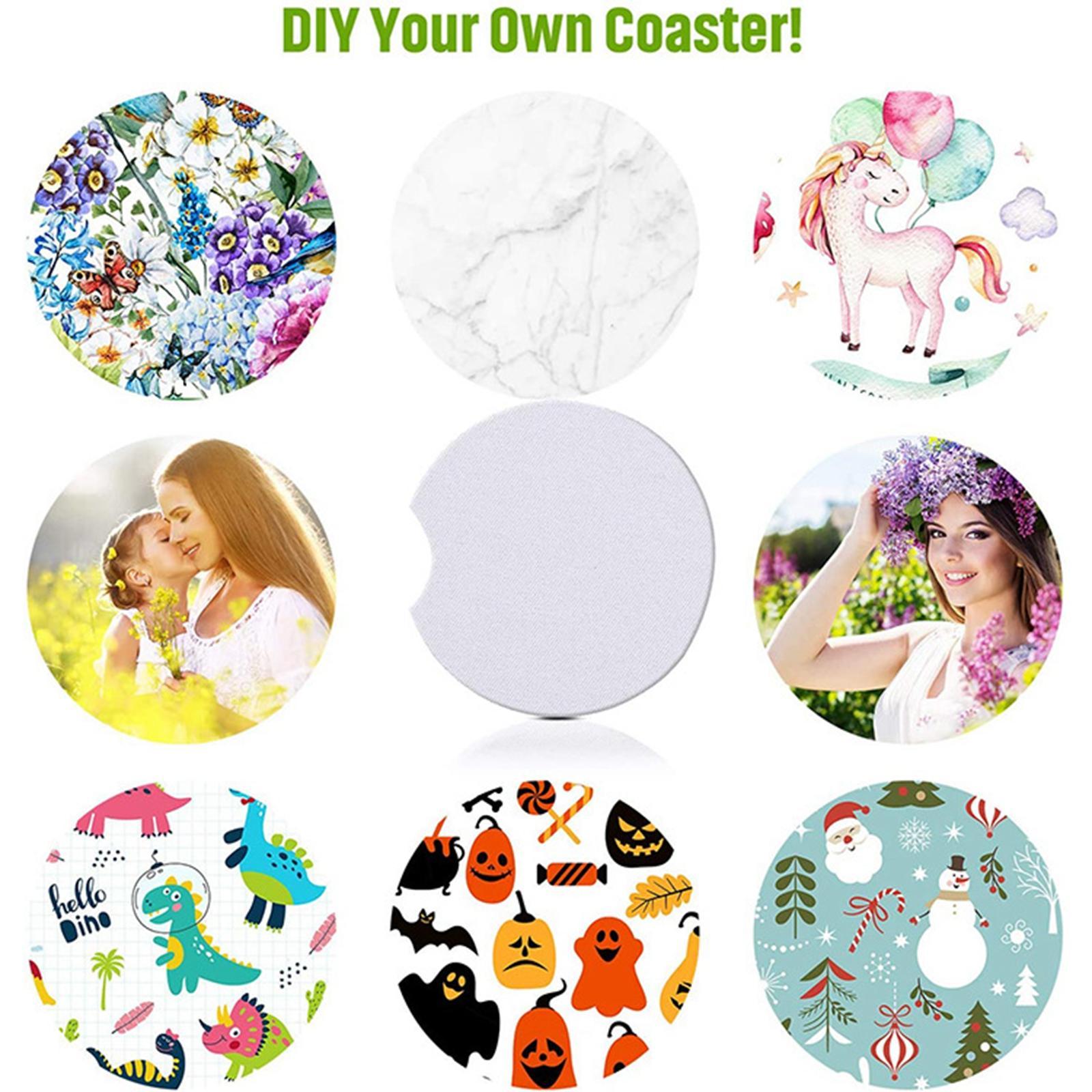 10Pcs Sublimation Blank Coasters Cup Mat Circle Neoprene Heat Transfer Coasters Blank Coasters for for Painting Project Supplies