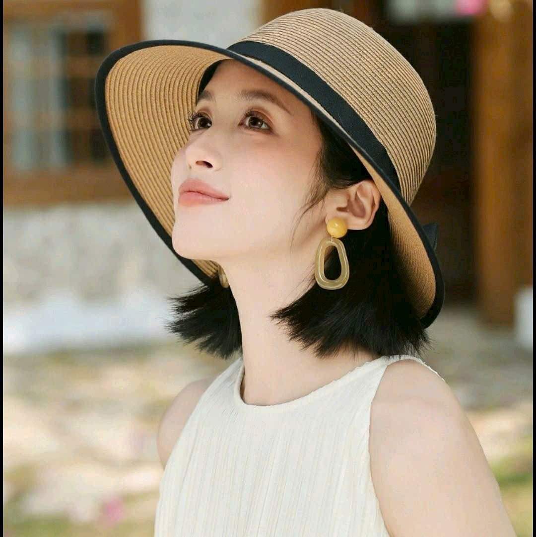 Nón rộng vành mũ cói nữ đi biển chống nắng, chống UV thoáng mát dona25110907