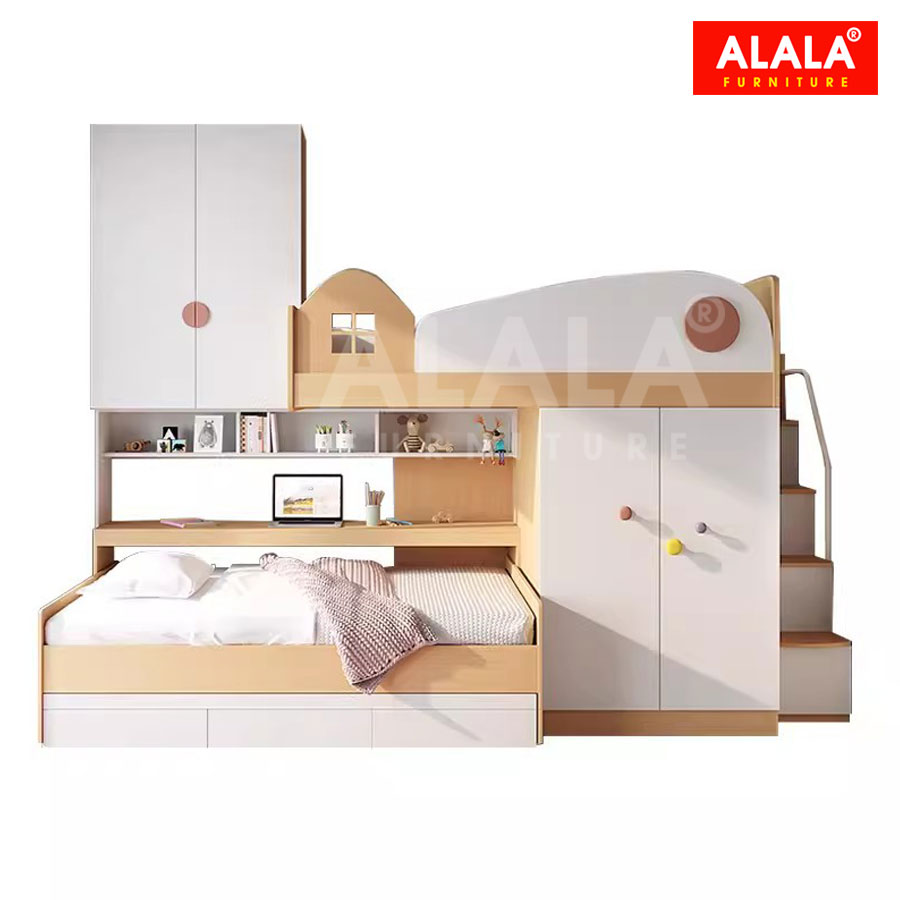 Giường tầng ALALA151 đa năng/ Miễn phí vận chuyển và lắp đặt/ Đổi trả 30 ngày/ Sản phẩm được bảo hành 5 năm từ thương hiệu ALALA/ Chịu lực 700kg