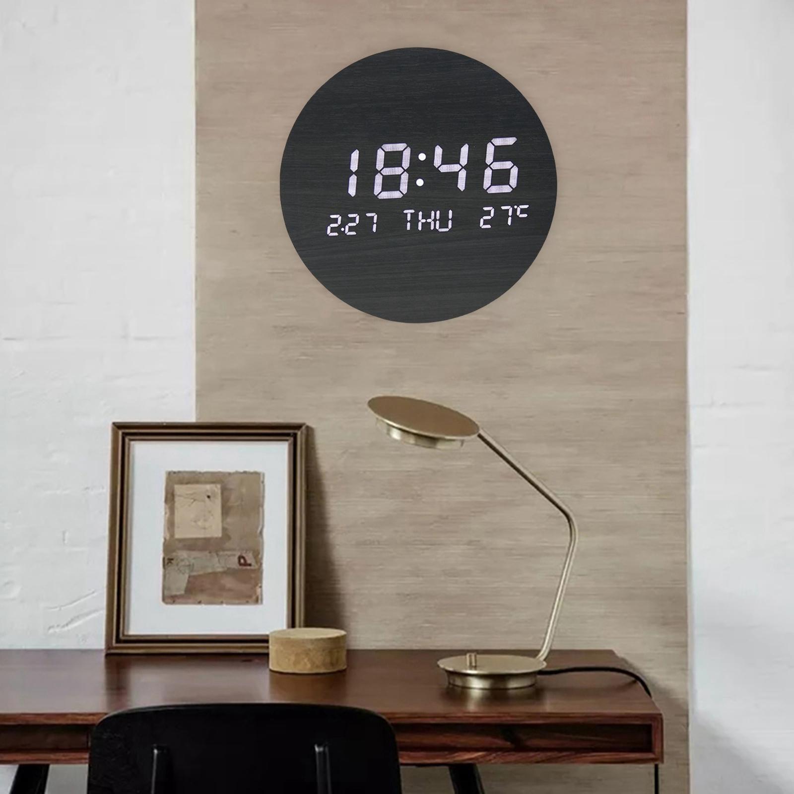 7.5" Digital Wall Clock LED Large Display 12/24 Hours Electronic Wall Clock