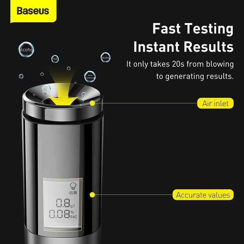 Máy Đo Nồng Độ Cồn Baseus Digital Alcohol Tester - Hàng Chính Hãng