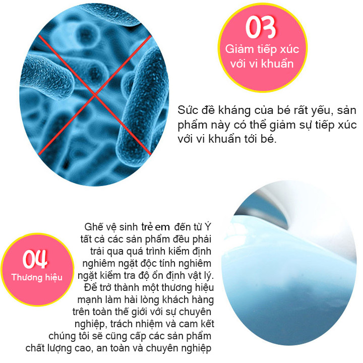 Bệ ngồi toilet cho bé - Bệ đi vệ sinh cho bé - Bệ thu nhỏ bồn cầu cho bé - Bệ lót thủ nhỏ bồn cầu có tay vịn